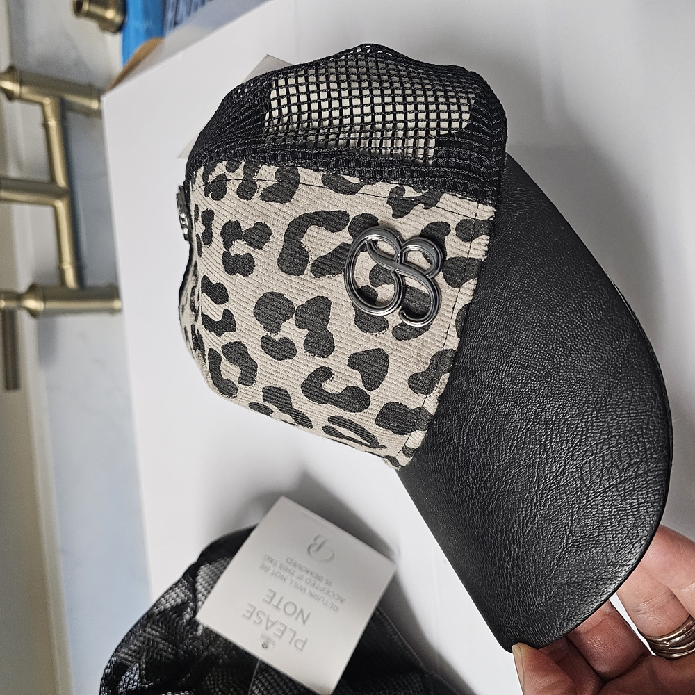 Black and Leopard Print Cap